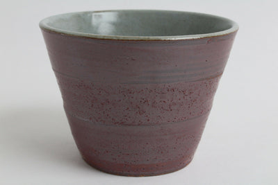 Mino ware Pottery Yunomi Chawan Large Tea/Wine Cup Matte Wine Red Akagusuri