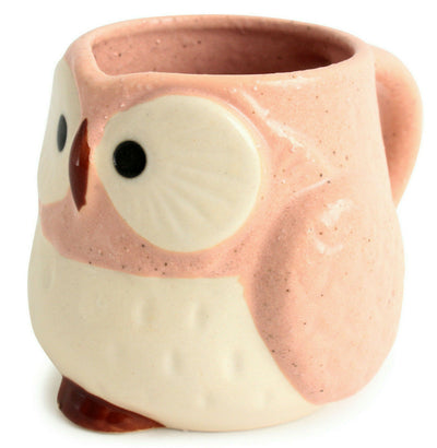Mino ware Japanese Pottery Mug Cup Owl Shape Carnation Pink made in Japan