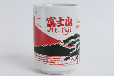 Mino ware Japanese Sushi Yunomi Chawan Tea Cup Sunrise from Red Mt. Fuji