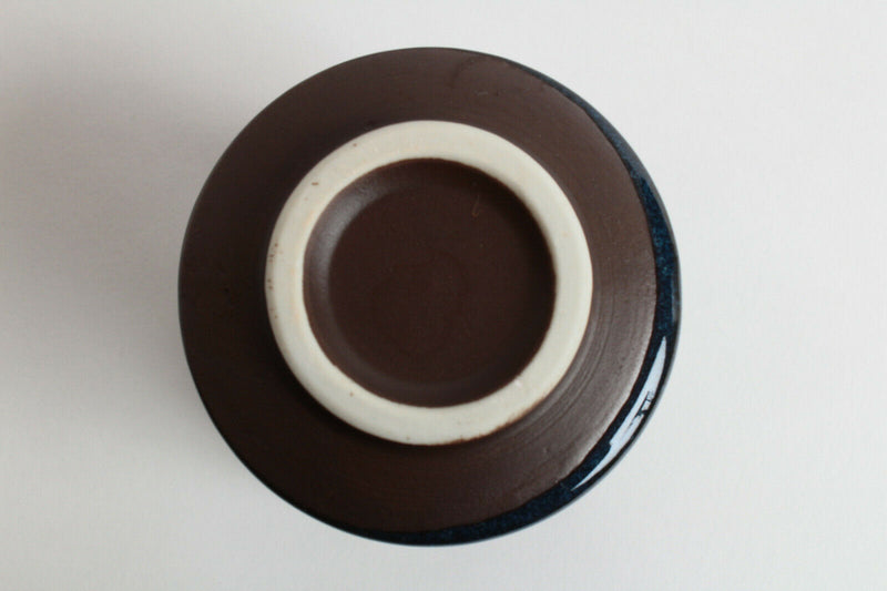 Mino ware Japan Pottery Yunomi Chawan Tea Cup Hourglass Shape Glossy Navy