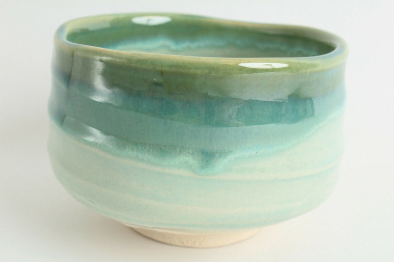 Mino ware Japanese Pottery Tea Ceremony Matcha Bowl Mint & Forest Green  Japan