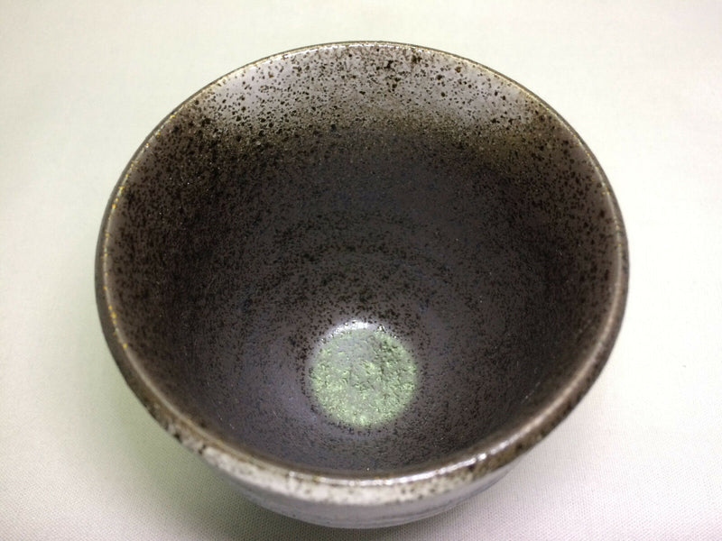 Mino ware Yunomi Chawan Tea Cup White on Black Yutekitenmoku made in Japan