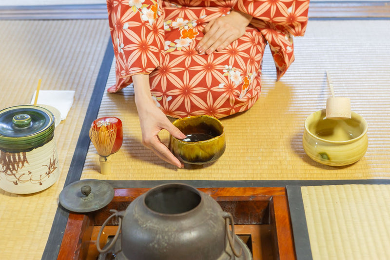 Mino ware Japanese Pottery Tea Ceremony Matcha Bowl Amber & Black Ameyu
