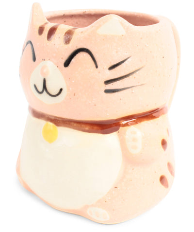 Mino ware Japanese Pottery Mug Cup Manekineko Cat Carnation Pink made in Japan