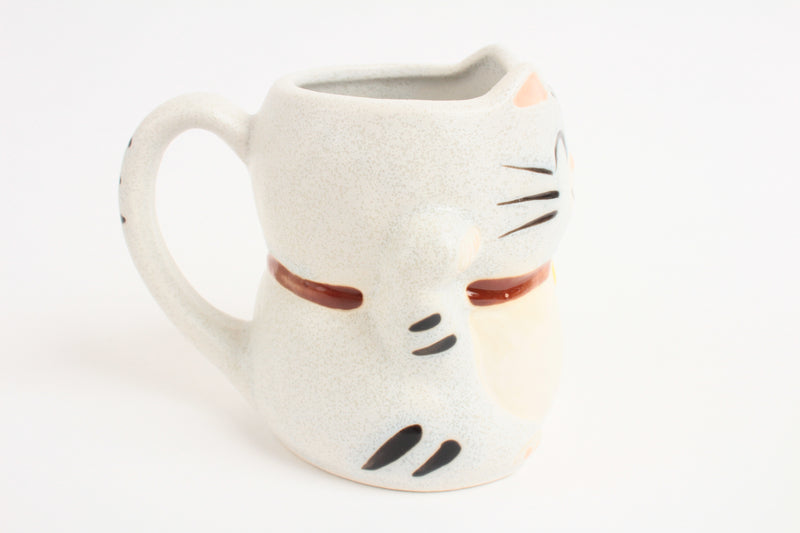 Mino ware Japanese Pottery Mug Cup Manekineko Cat Baby Blue made in Japan