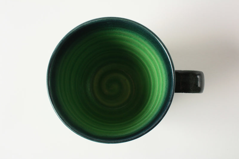 Mino ware Japanese Pottery Mug Cup Gloss Finish Crackled Mint Green Japan