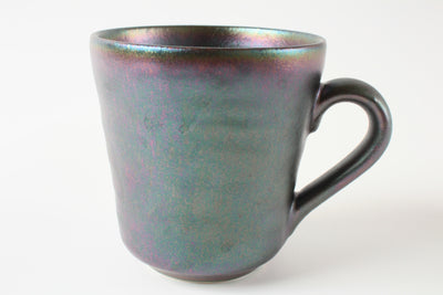 Mino ware Japanese Pottery Mug Cup Gloss Finish Crackled Scarab tone Japan