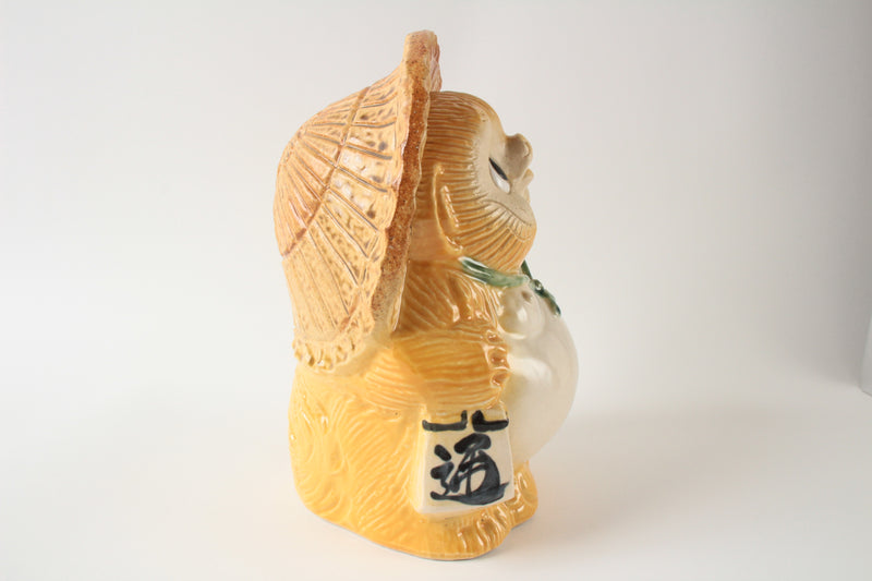 Shigaraki ware Japanese Ceramic Statue Lucky Fatty Raccoon Yellow made in Japan