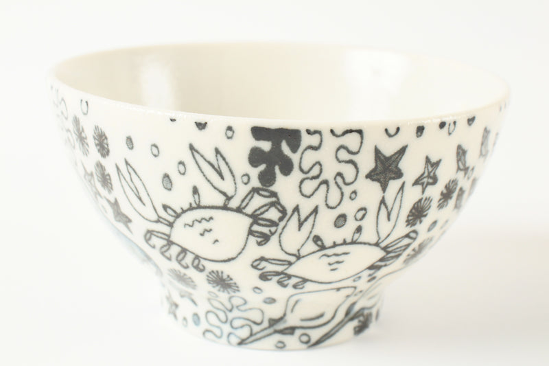 Mino ware Japan Ceramics Rice Bowl Sea Creatures made in Japan