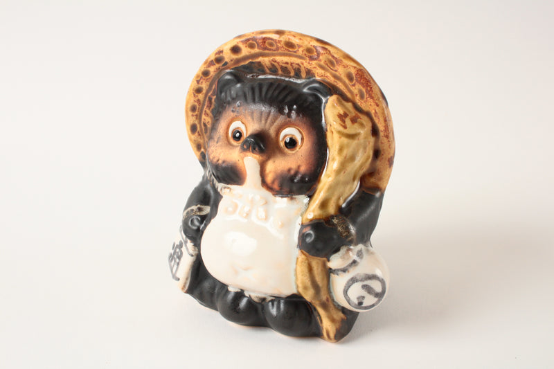 Shigaraki ware Japanese Ceramic Mini Statue Lucky Fatty Raccoon made in Japan