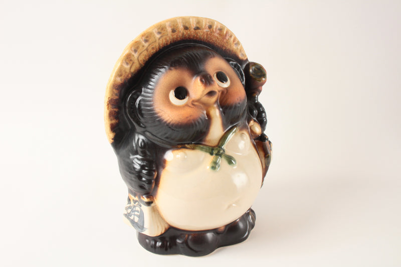 Shigaraki ware Japanese Ceramic Statue Lucky Fatty Raccoon Brown made in Japan