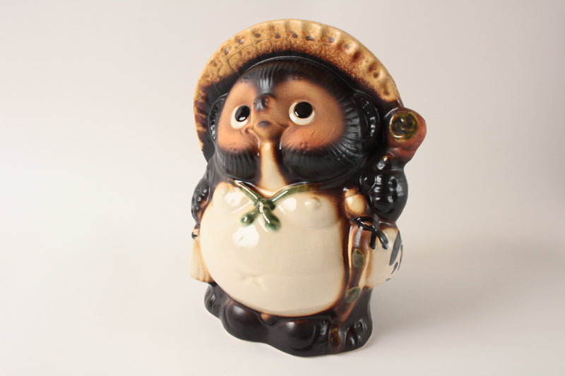 Shigaraki ware Japanese Ceramic Statue Lucky Fatty Raccoon Brown made in Japan