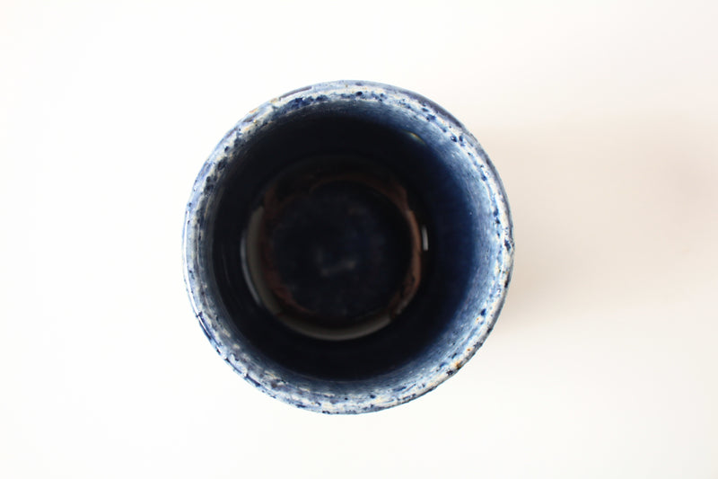 Mino ware Japanese Pottery Yunomi Chawan Tea Cup Navy & Blue Stripe Straight