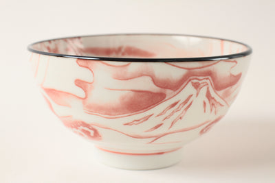 Mino ware Japanese Ceramics Rice Bowl Red Dragon made in Japan