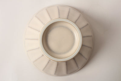 Mino ware Japanese Ceramics Rice Bowl Rinka Shaved Alabaster White made in Japan