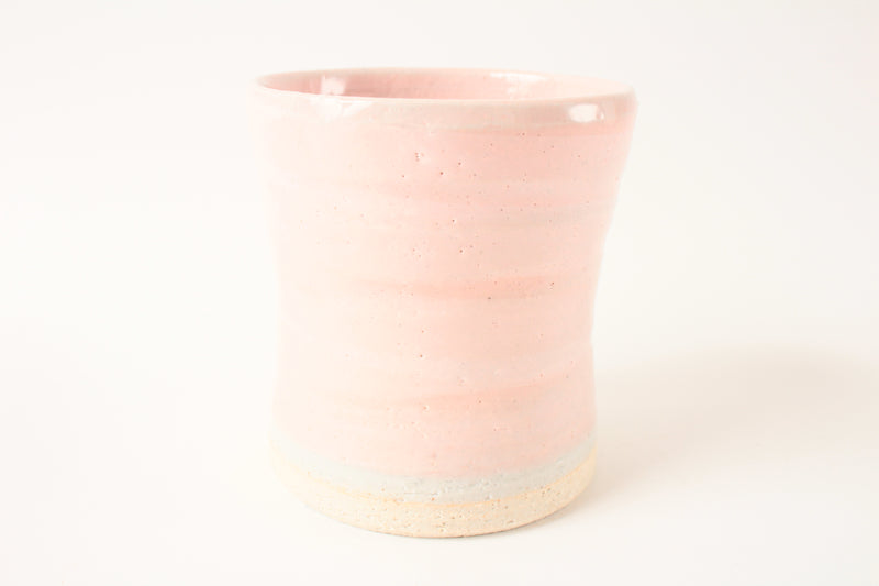 Mino ware Japanese Pottery Yunomi Chawan Tea Cup Hourglass Pink