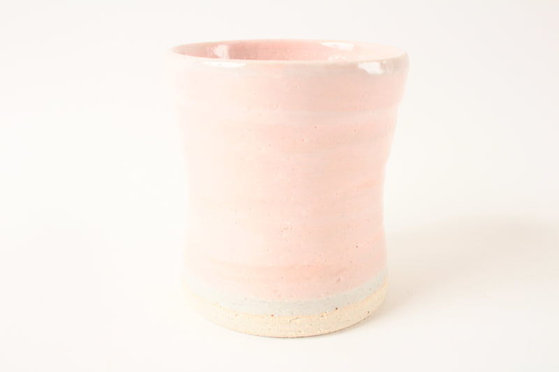Mino ware Japanese Pottery Yunomi Chawan Tea Cup Hourglass Pink