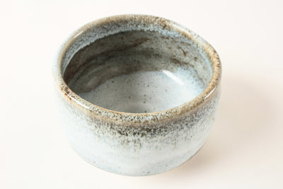 Mino ware Japanese Pottery Tea Ceremony Matcha Bowl Gray & Brown w/White Glaze