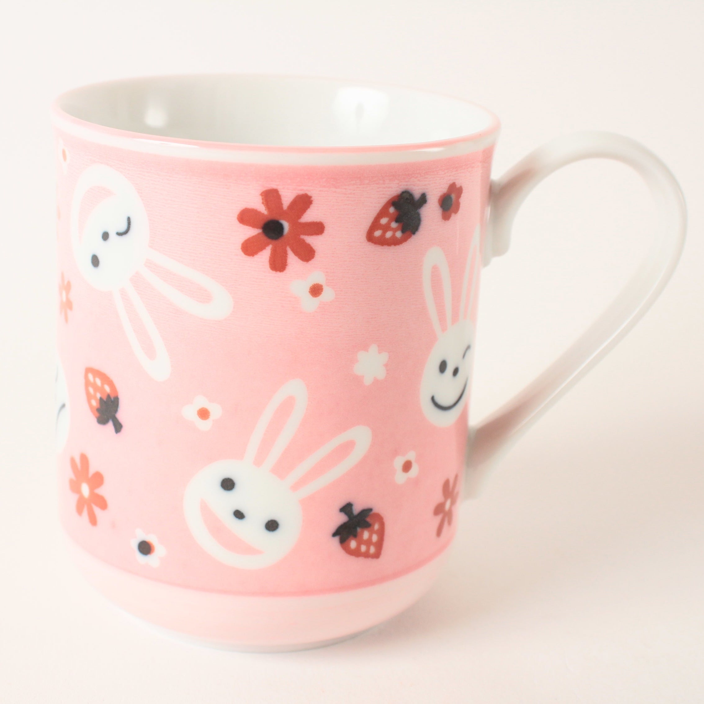 Mino ware Japanese Ceramics Kids Mug Cup Rabbit Strawberry Flower Japa ...