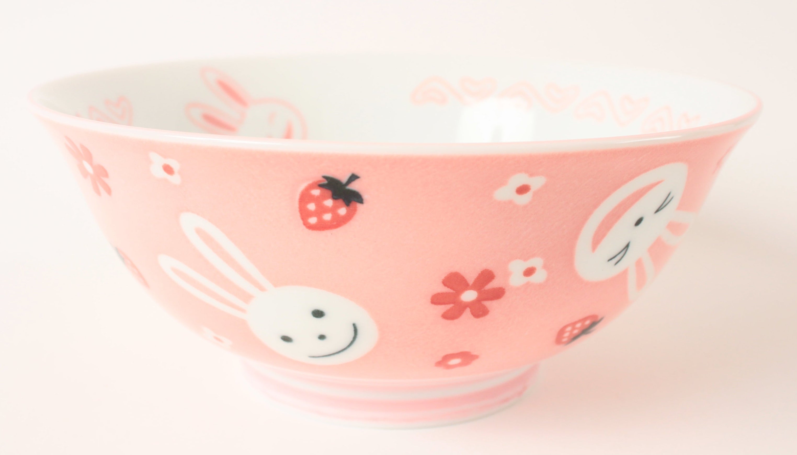 Mino ware Japanese Ceramics Kids Ramen Noodle Donburi Bowl Rabbit Pink ...