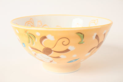 Mino ware Japanese Ceramics Kids Rice Bowl Monkey Yellow