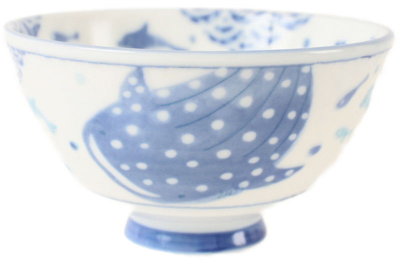 Mino ware Japanese Ceramics Rice Bowl Whale Shark made in Japan