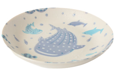 Mino ware Japanese Ceramics 7.7 inch Round Plate Whale Shark made in Japan