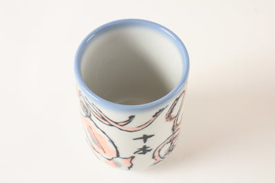 Mino ware Japanese Ceramics Yunomi Chawan Tea Cup Squid & Octopus