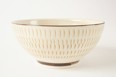 Mino ware Japan Ceramics Ramen Noodle Donburi Bowl Antique White Folk art