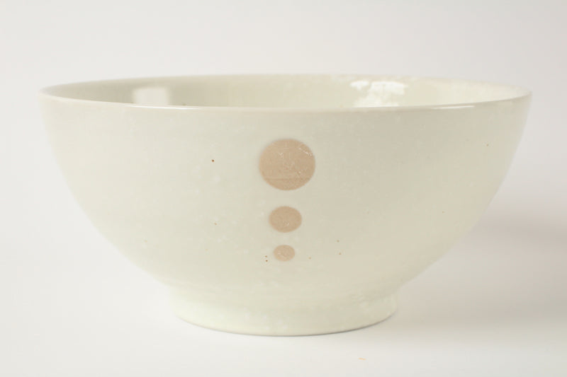 Mino ware Japan Ceramics Ramen Noodle Donburi Bowl White Dot made in Japan