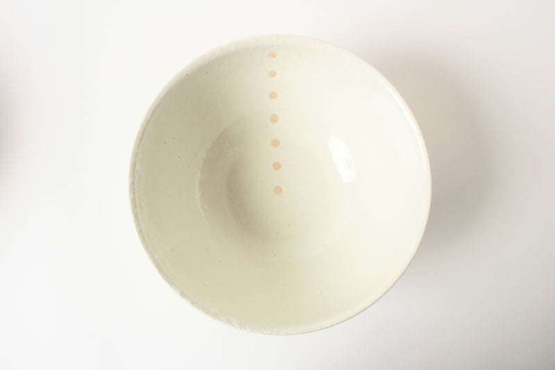 Mino ware Japan Ceramics Ramen Noodle Donburi Bowl White Dot made in Japan