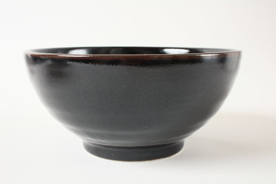Mino ware Japan Ceramics Ramen Noodle Donburi Bowl Jet Black Yuzu Tenmoku