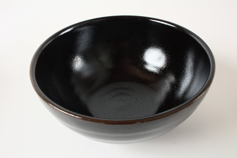 Mino ware Japan Ceramics Ramen Noodle Donburi Bowl Jet Black Yuzu Tenmoku