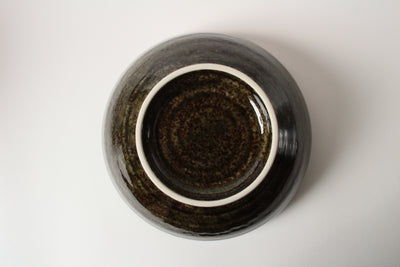 Mino ware Japan Ceramics Ramen Noodle Donburi Bowl Dark Green made in Japan