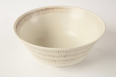 Mino ware Japan Ceramics Ramen Noodle Donburi Bowl Cream Rust Tokusa pattern