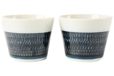 Mino ware Japan Pottery Pair Sobachoko Cup Indigo Color made in Japan