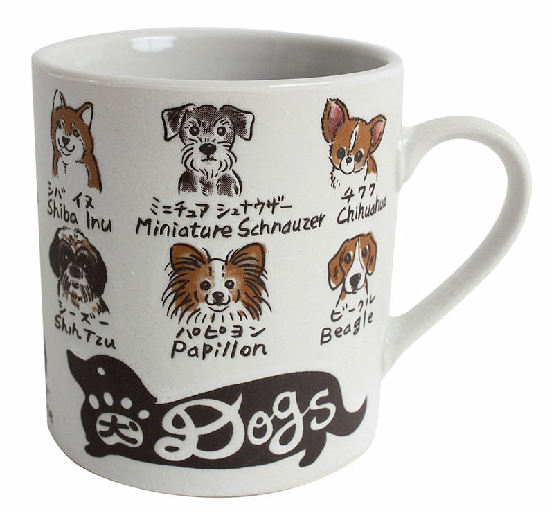 Mino ware Japan Ceramics Mug Cup Variety of Dogs Poodle, Chihuahua, Beagle etc.