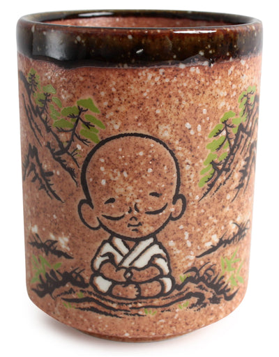 Mino ware Japanese Sushi Yunomi Chawan Tea Cup Child Monk Brown