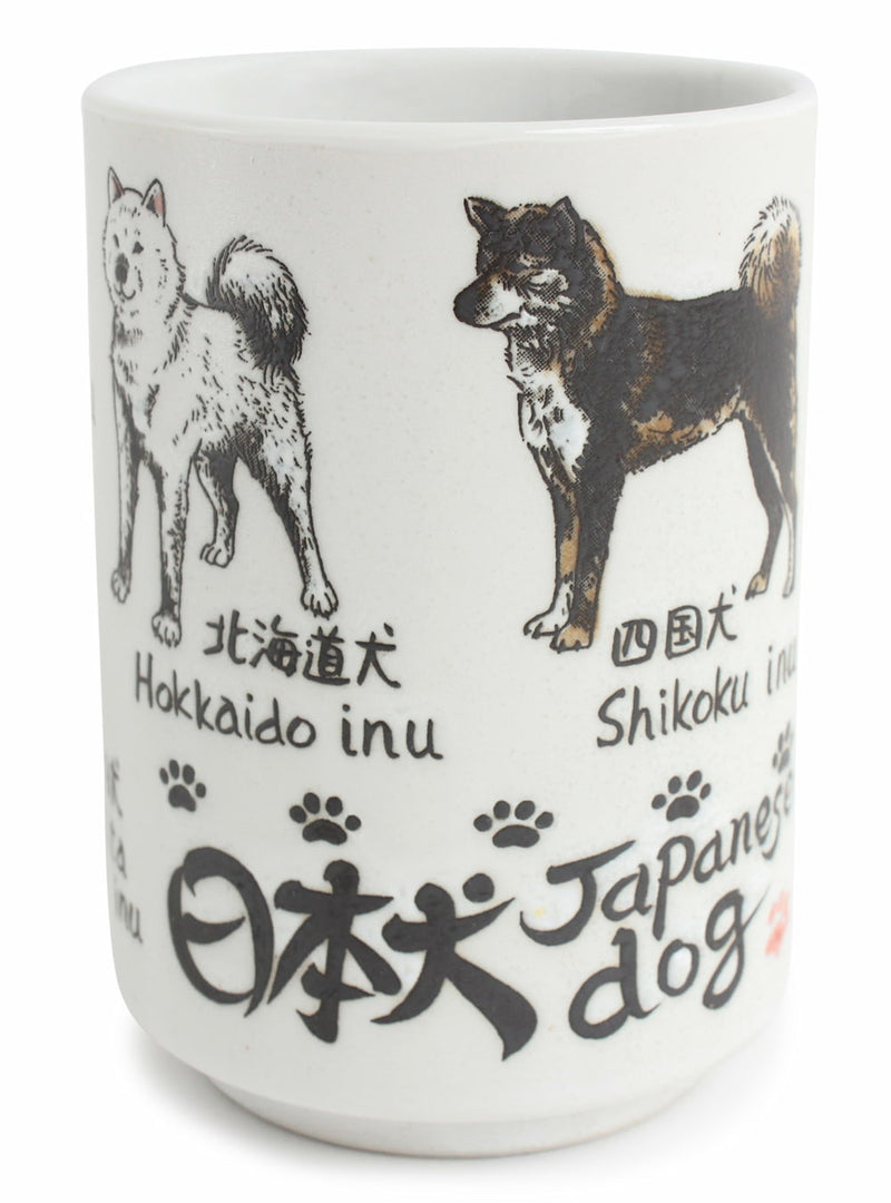 Mino ware Japanese Sushi Yunomi Chawan Tea Cup Japanese Dogs Shiba, Akita, etc.